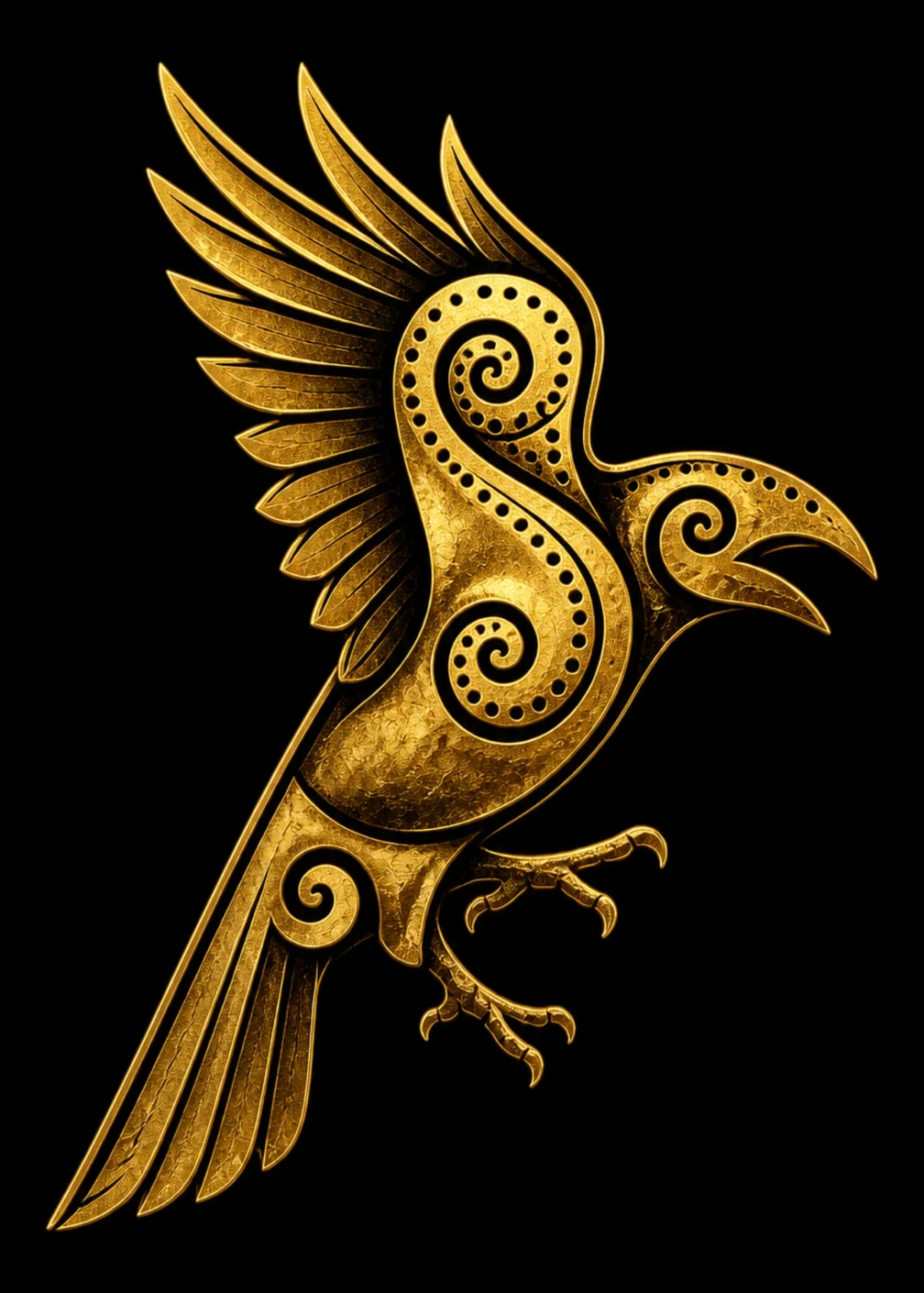 Golden raven symbol for voice lessons